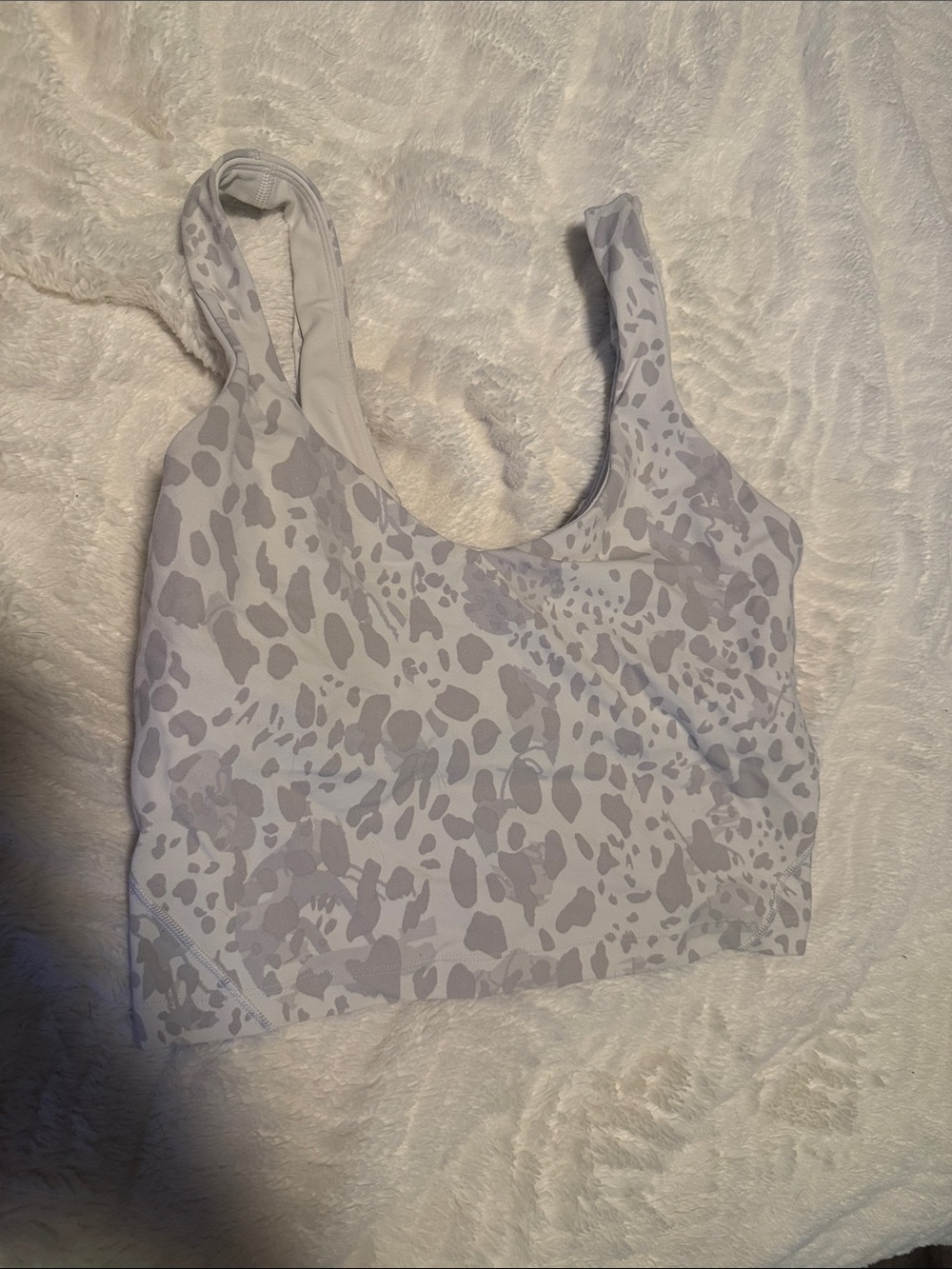 lululemon athletica Light Gray Printed Scoop Sports Bra